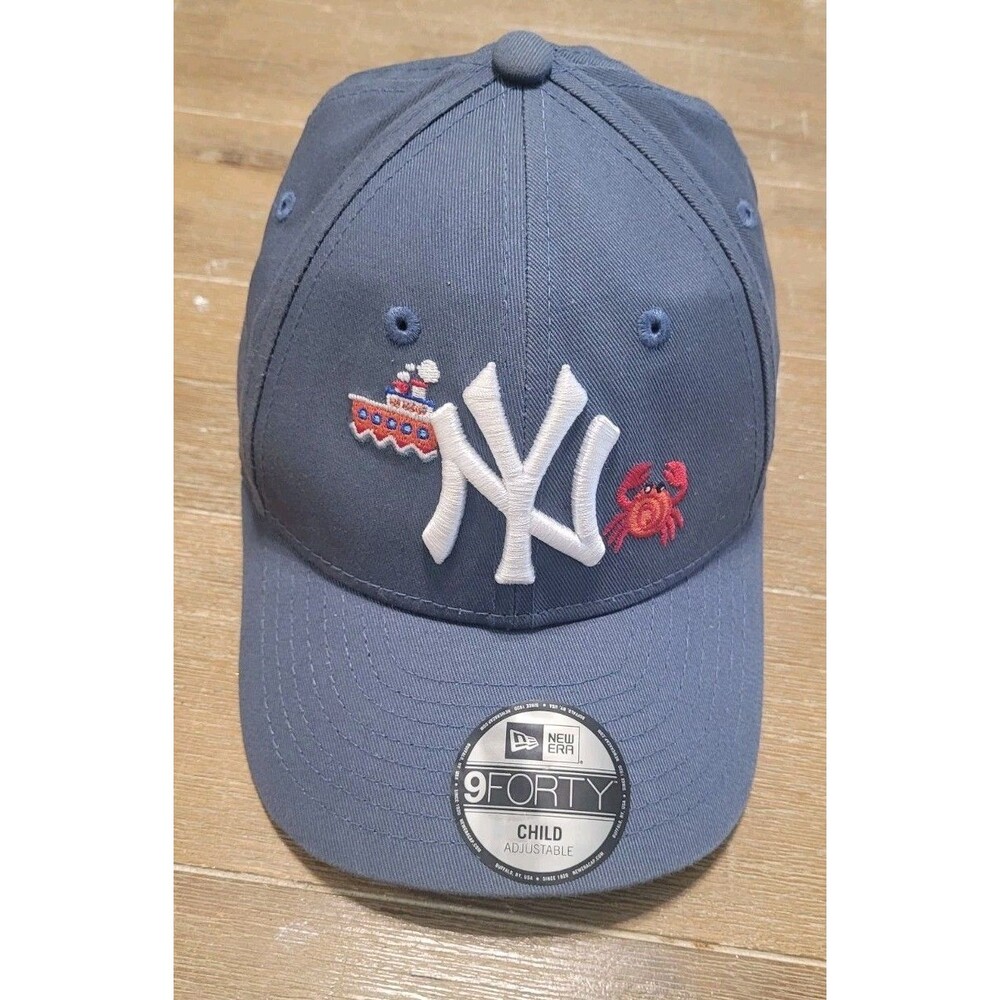 New Era Kids New York Yankees Hat Nautical Icon 9FORTY Adjustable Strap Cap Blue